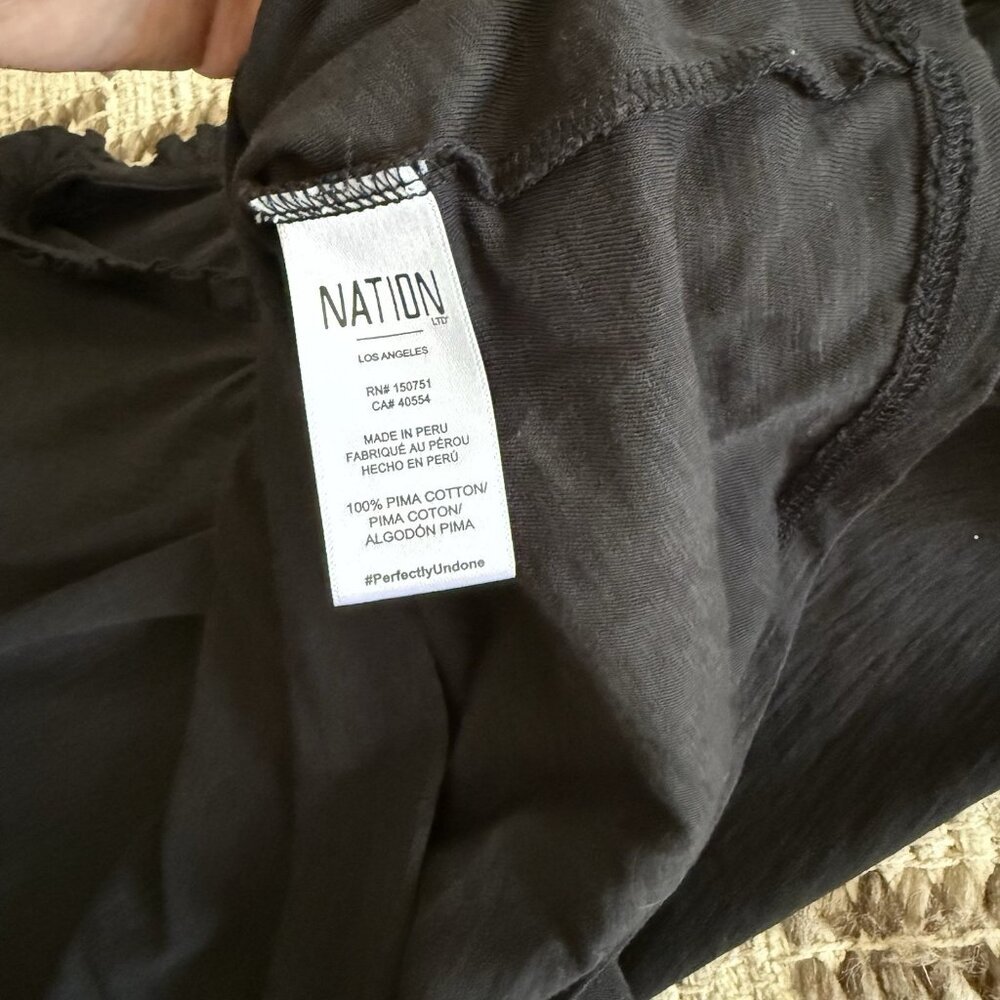 Nation LTD Emma Tee Sz Large Puff Sleeve Top Ruffle Victorian Key Hole Back - Picture 8 of 8